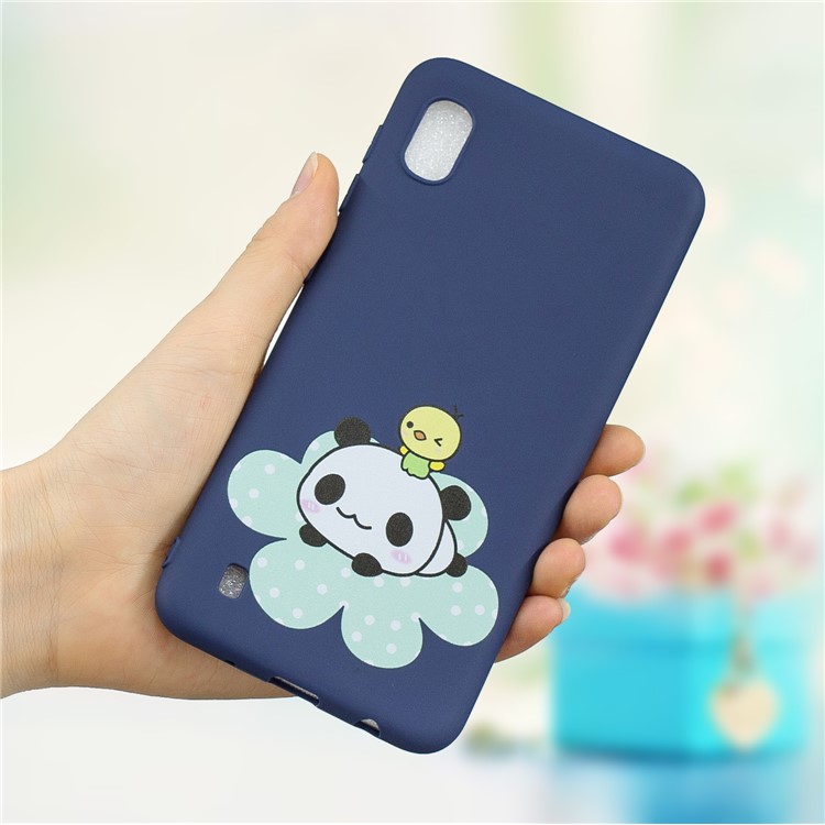 Pattern Printing Anti-fingerprint Matte TPU Phone Shell for Samsung Galaxy A10 - Panda-1