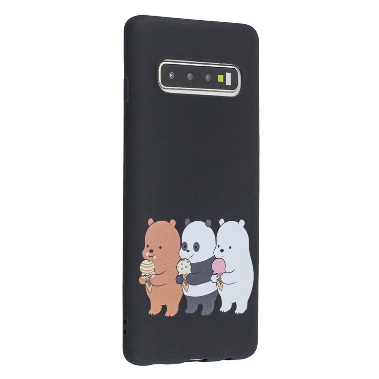 For Samsung Galaxy S10 Embossing Pattern Matte TPU Phone Case - Black Bears-2