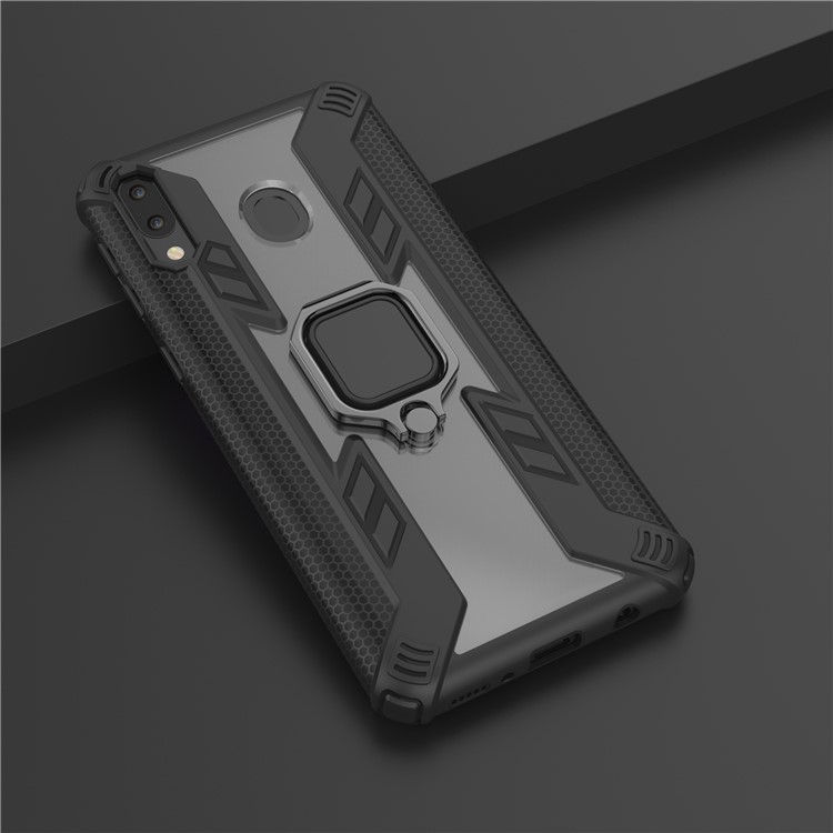 Hard PC + TPU Hybrid Phone Case with Kickstand for Samsung Galaxy M20 - Black-11