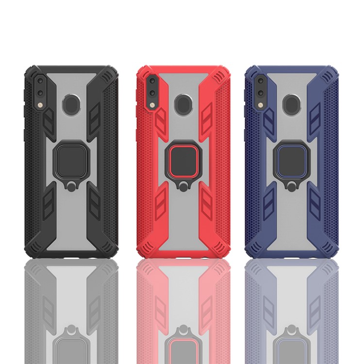 Hard PC + TPU Hybrid Phone Case with Kickstand for Samsung Galaxy M20 - Black-12