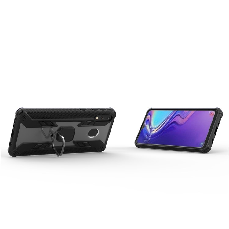 Hard PC + TPU Hybrid Phone Case with Kickstand for Samsung Galaxy M20 - Black-5
