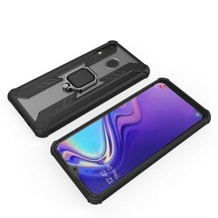 Hard PC + TPU Hybrid Phone Case with Kickstand for Samsung Galaxy M20 - Black-6