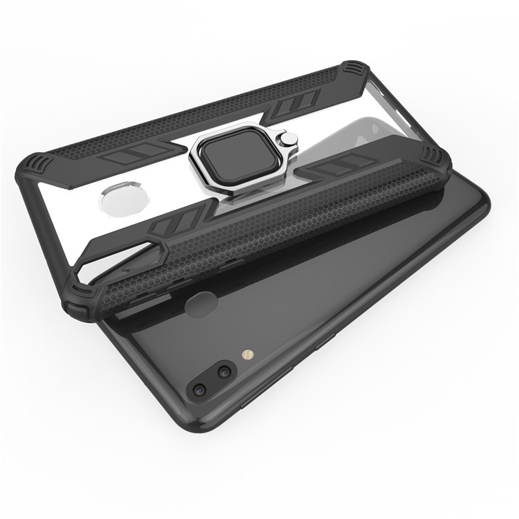 Hard PC + TPU Hybrid Phone Case with Kickstand for Samsung Galaxy M20 - Black-7