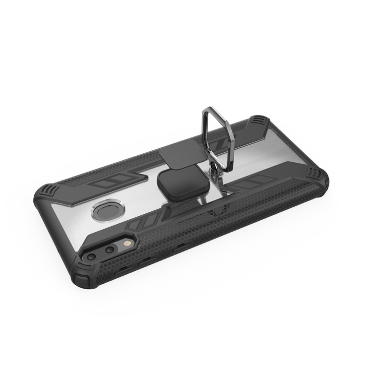 Hard PC + TPU Hybrid Phone Case with Kickstand for Samsung Galaxy M20 - Black-8