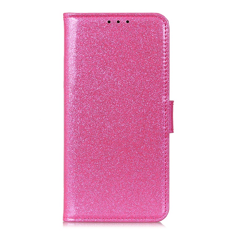 Glittery Powder Wallet Stand Leather Phone Casing for Samsung Galaxy A50 - Pink-2