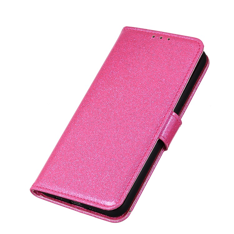 Glittery Powder Wallet Stand Leather Phone Casing for Samsung Galaxy A50 - Pink-3