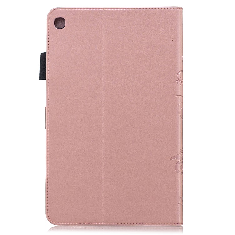 Butterflies Imprint PU Leather Wallet Stand Tablet Cover for Galaxy Tab A 10.1 (2019) SM-T515/ SM-T510 - Pink-2