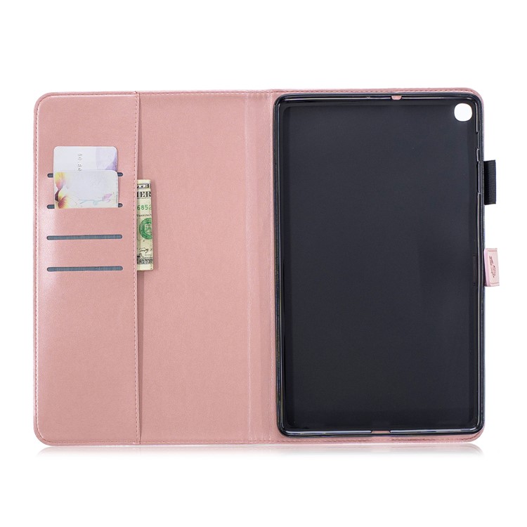 Butterflies Imprint PU Leather Wallet Stand Tablet Cover for Galaxy Tab A 10.1 (2019) SM-T515/ SM-T510 - Pink-3