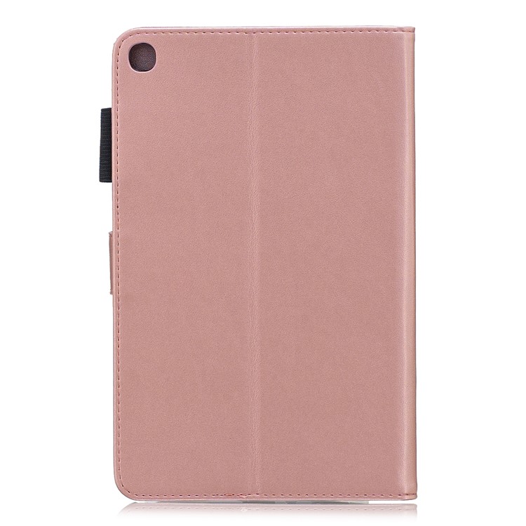 Imprint Flower Wallet Leather Stand Tablet Cover Case for Samsung Galaxy Tab A 8 (2019) - Rose Gold-2