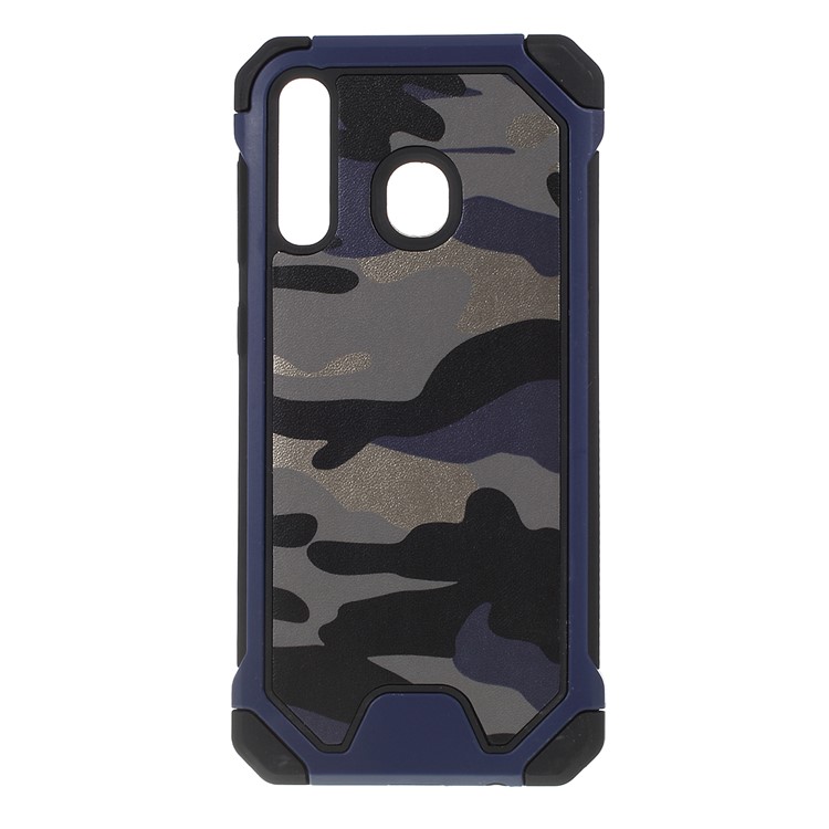 

Camouflage Leather Coated PC TPU Shockproof Protective Shell for Samsung Galaxy A30 - Blue, Galaxy A30
