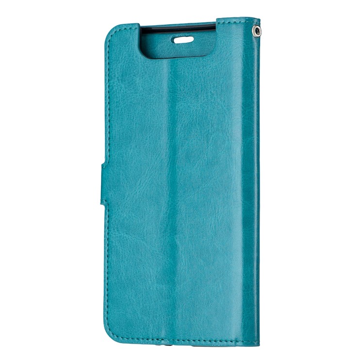 Litchi Skin Wallet Leather Stand Casing for Samsung Galaxy A80 - Sky Blue-4