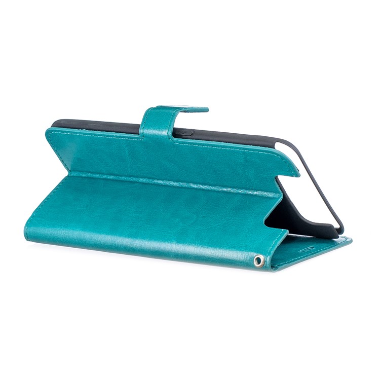 Litchi Skin Wallet Leather Stand Casing for Samsung Galaxy A80 - Sky Blue-5