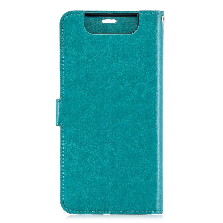 Litchi Skin Wallet Leather Stand Casing for Samsung Galaxy A80 - Sky Blue-8