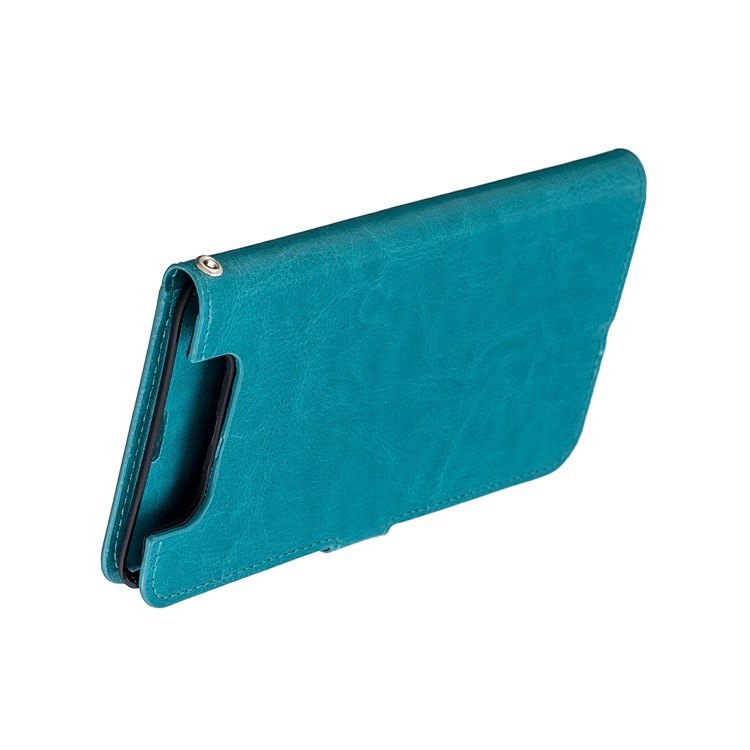 Litchi Skin Wallet Leather Stand Casing for Samsung Galaxy A80 - Sky Blue-9