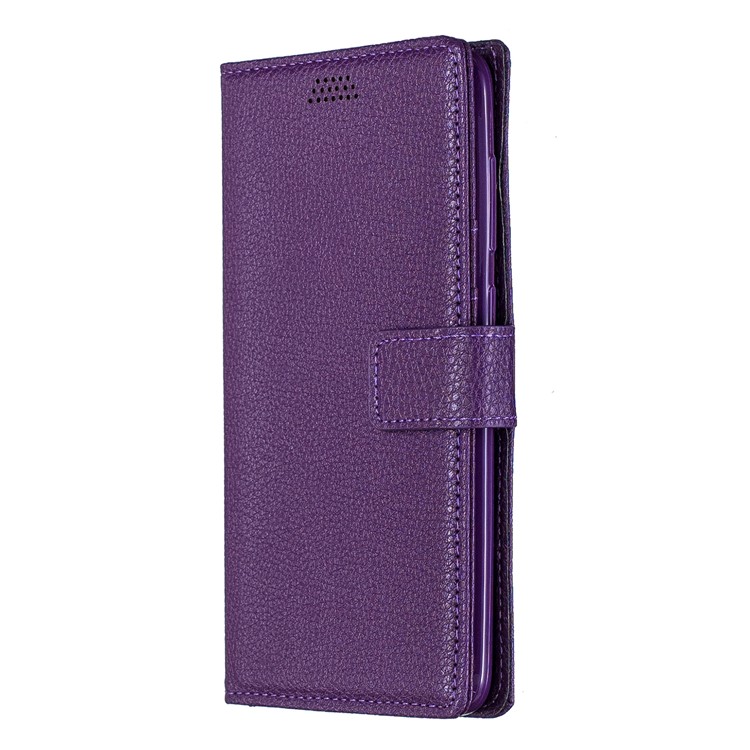 Litchi Skin Leather Wallet Case for Samsung Galaxy A70 - Purple-8