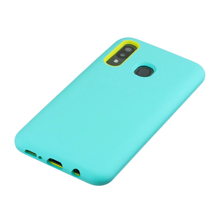 Shockproof Rubberized PC + Silicone Hybrid Phone Case Cover for Samsung Galaxy A20 / A30 - Baby Blue-5