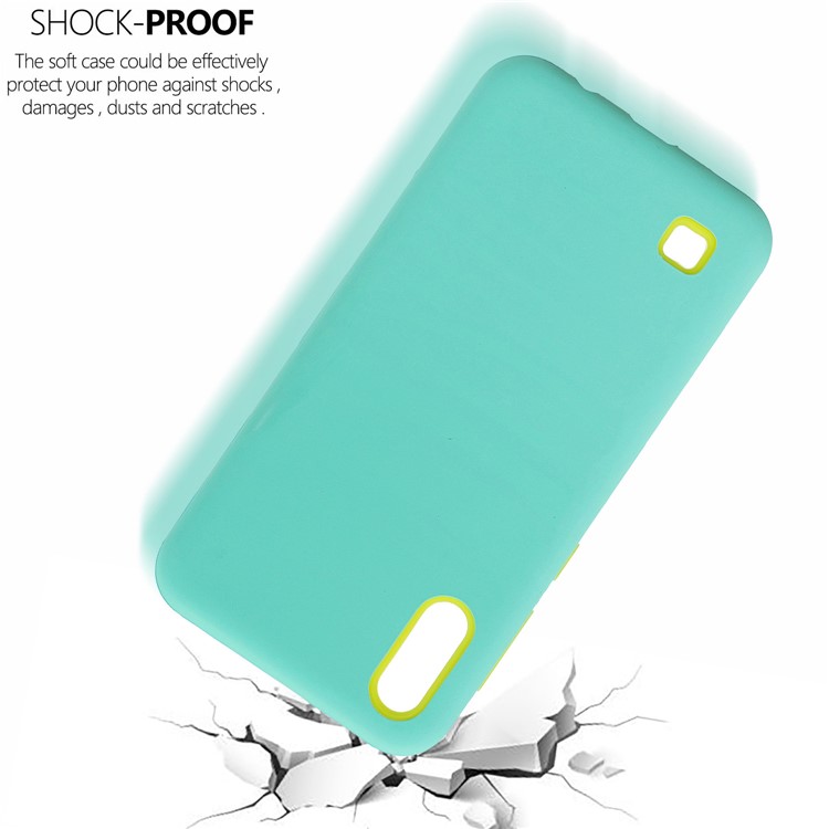 Shockproof Rubberized PC + Silicone Hybrid Phone Cover for Samsung Galaxy A10 - Baby Blue-3