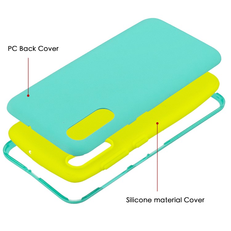 Shockproof Rubberized PC + Silicone Hybrid Phone Case for Samsung Galaxy A50 - Baby Blue-2