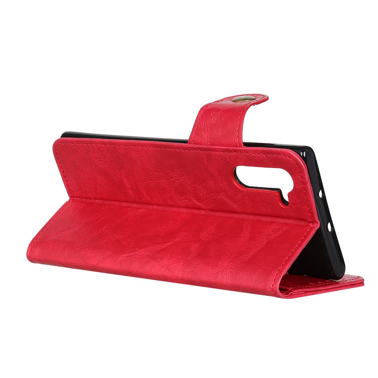 S-shape Crazy Horse Texture Flip Leather Wallet Phone Case for Samsung Galaxy Note 10/Note 10 5G - Red-4