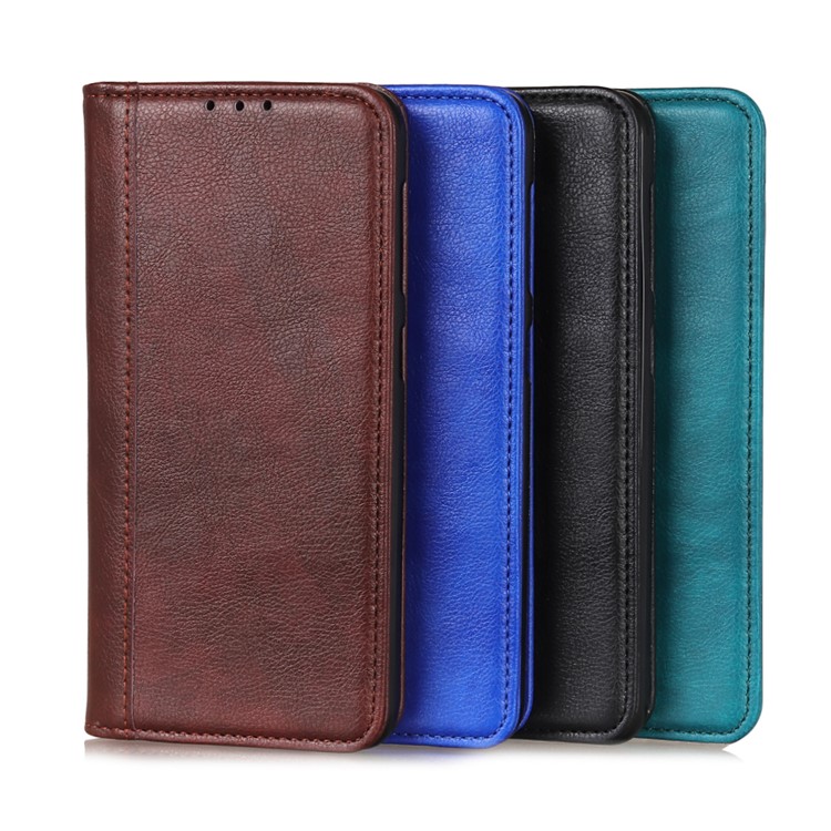 Auto-absorbed Litchi Texture Wallet Stand Flip Leather Phone Case for Samsung Galaxy Note 10 - Green-10