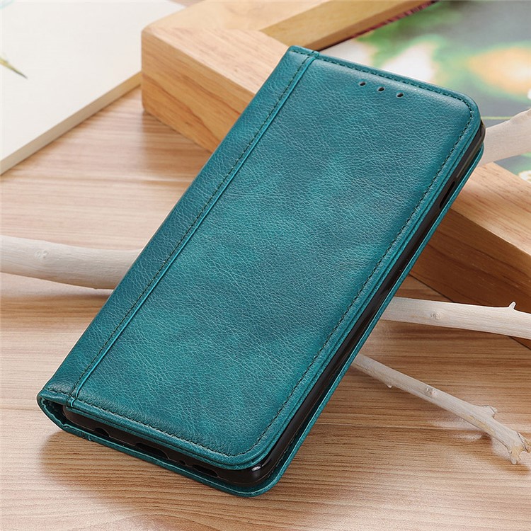 Auto-absorbed Litchi Texture Wallet Stand Flip Leather Phone Case for Samsung Galaxy Note 10 - Green-9