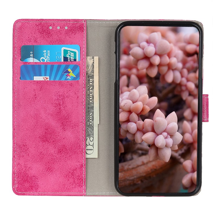 Vintage Style Leather Wallet Case for Samsung Galaxy Note 10 - Rose-11