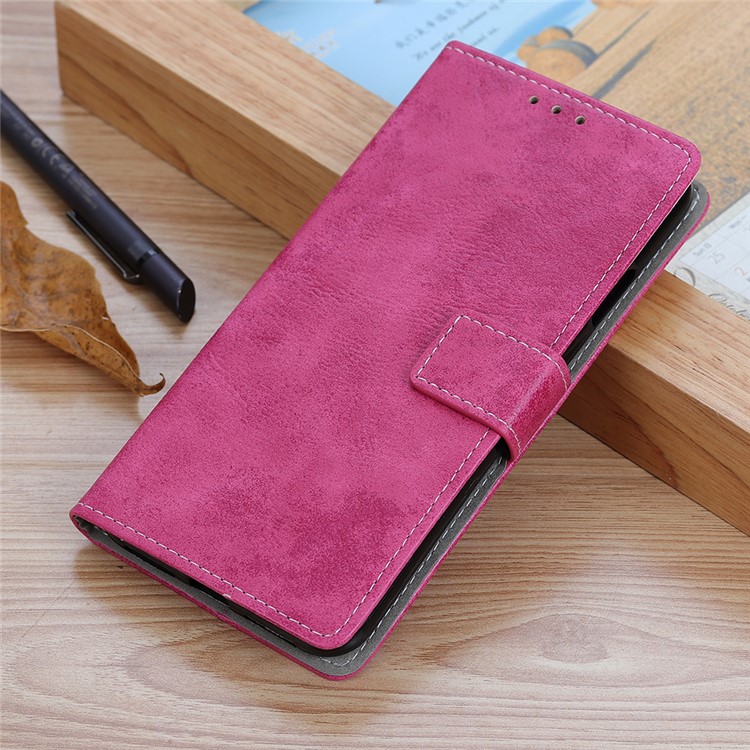 Vintage Style Leather Wallet Case for Samsung Galaxy Note 10 - Rose-12