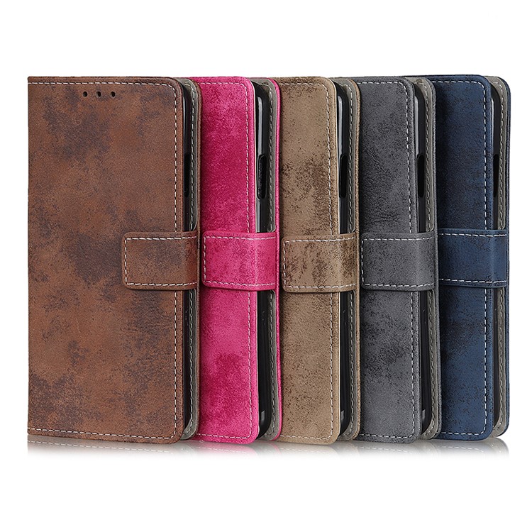 Vintage Style Leather Wallet Case for Samsung Galaxy Note 10 - Rose-13