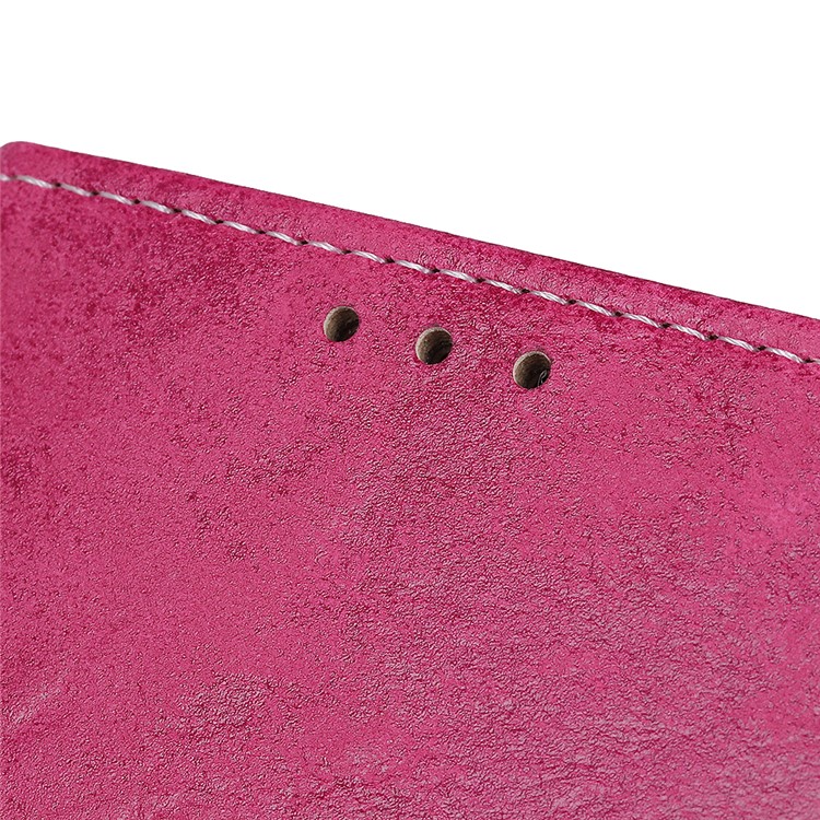 Vintage Style Leather Wallet Case for Samsung Galaxy Note 10 - Rose-5