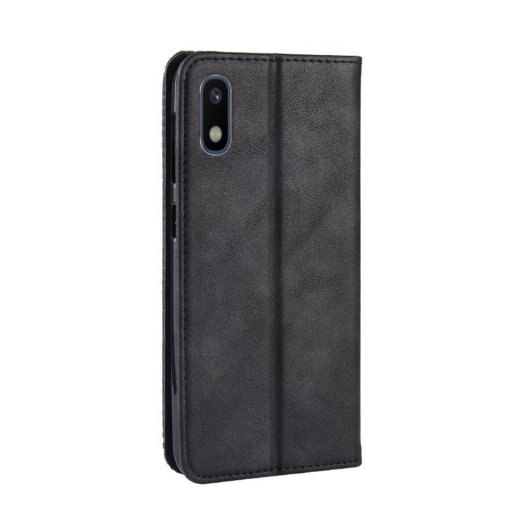 Auto-absorbed Vintage Leather Wallet Phone Shell for Samsung Galaxy A10e - Black-6