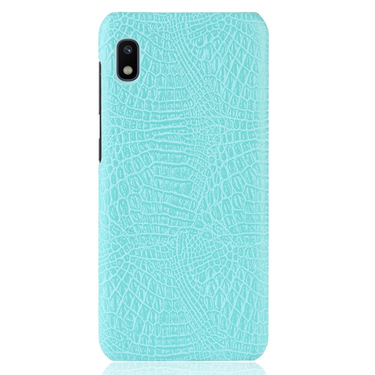 Crocodile Texture PU Leather Coated PC Protective Case for Samsung Galaxy A10e - Cyan-2