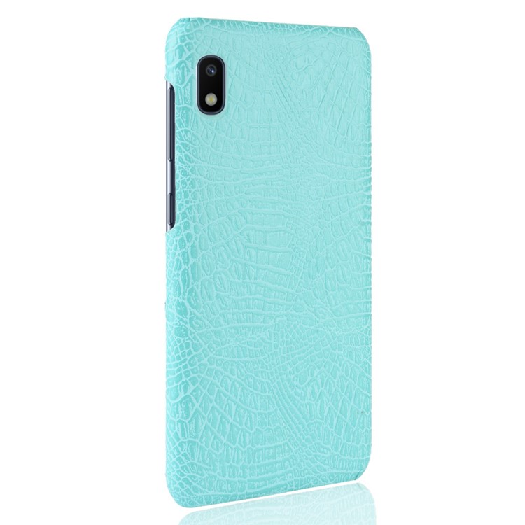 Crocodile Texture PU Leather Coated PC Protective Case for Samsung Galaxy A10e - Cyan-3