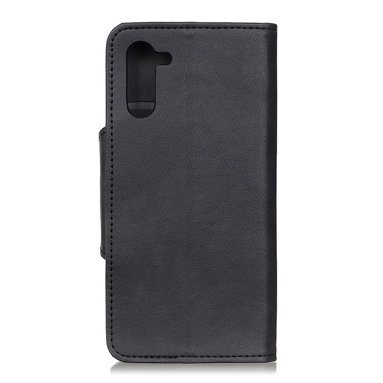 Brass Magnetic Clasp Flip Leather Wallet Stand Phone Case for Samsung Galaxy Note 10 - Black-10