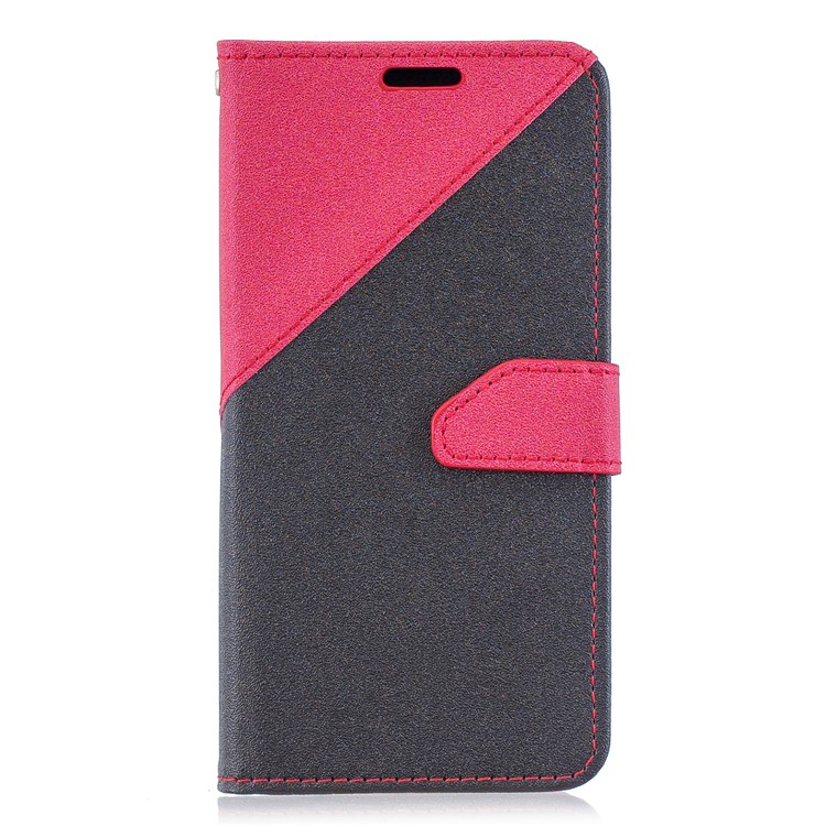 Sand-like Dual-color Leather Wallet Phone Cover for Samsung Galaxy A20/A30 - Rose-2