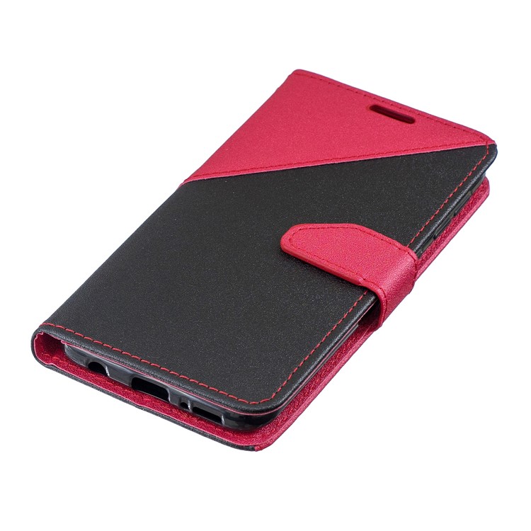 Sand-like Dual-color Leather Wallet Phone Cover for Samsung Galaxy A20/A30 - Rose-5