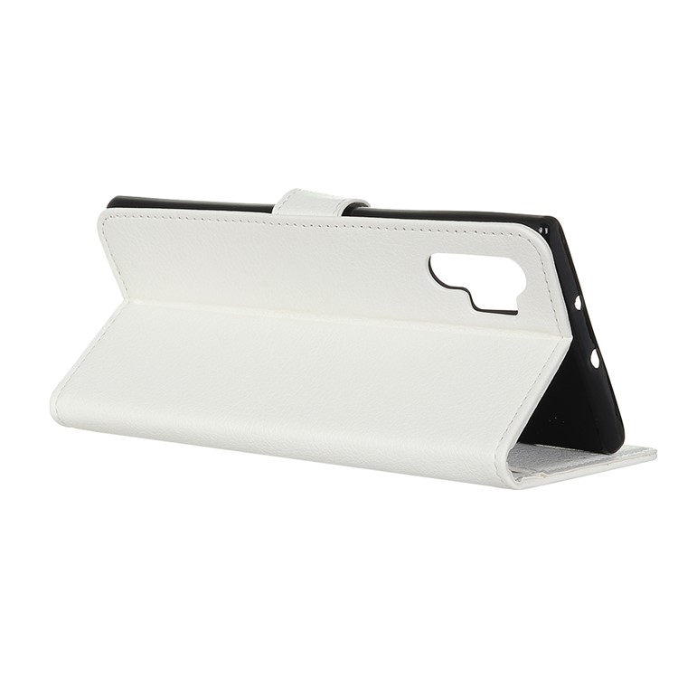 Litchi Skin Leather Wallet Case for Samsung Galaxy Note 10 Pro - White-11