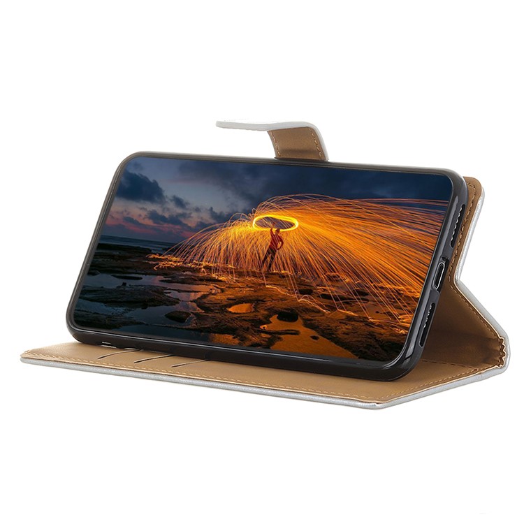 Wallet Leather Stand Case for Samsung Galaxy Note 10 Pro - Silver-7