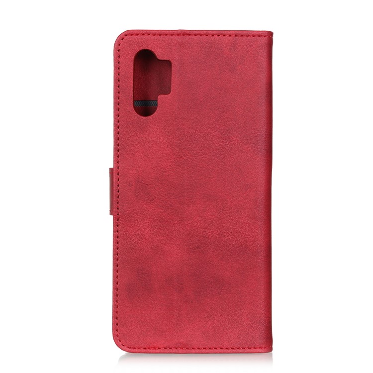 Matte Skin Leather Wallet Case for Samsung Galaxy Note 10 Pro - Red-10