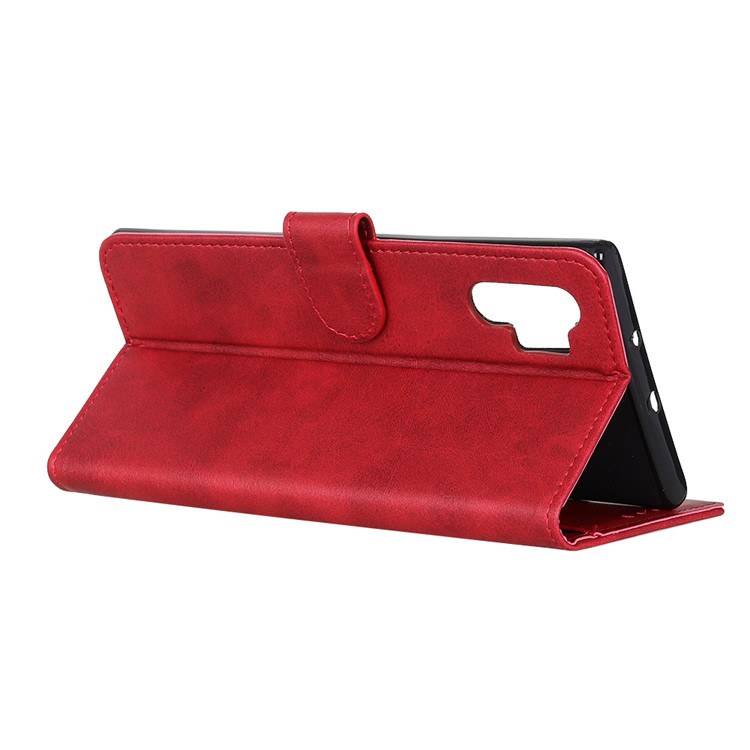 Matte Skin Leather Wallet Case for Samsung Galaxy Note 10 Pro - Red-11