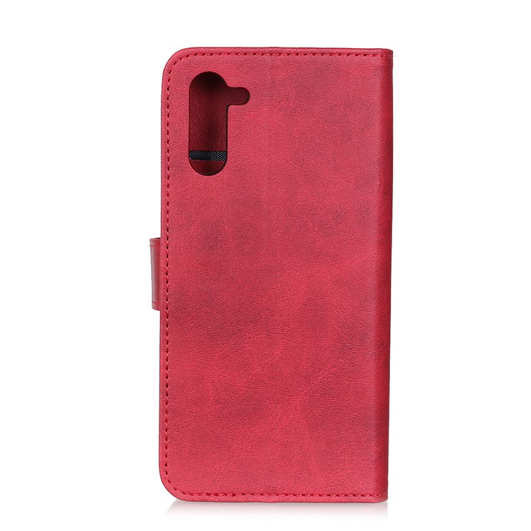 Matte Skin Wallet Leather Stand Case for Samsung Galaxy Note 10 - Red-10