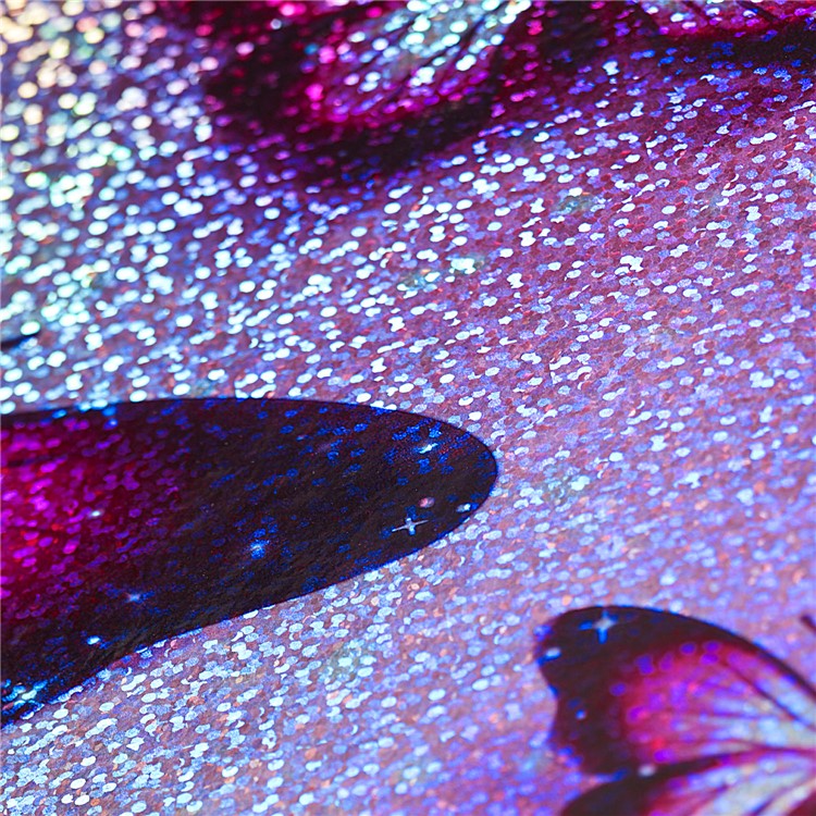 Pattern Printing Glitter Sequins Leather Wallet Shell for Samsung Galaxy Tab A 10.1 (2016) T580 T585 - Butterfly-7