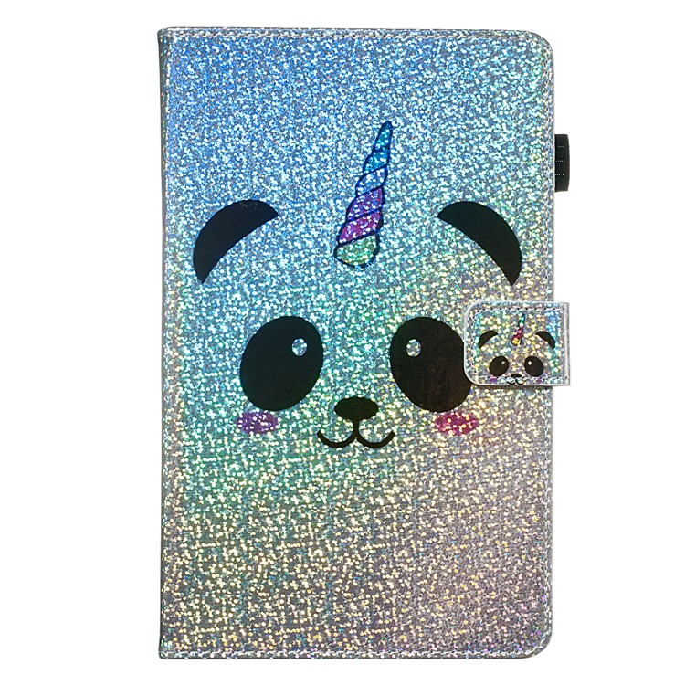 Cáscara De La Cartera De Cuero De Lentejuelas Glitter Impresión Patrón Para Samsung Galaxy Tab A 10.1 (2016) T580 T585 - Panda-2