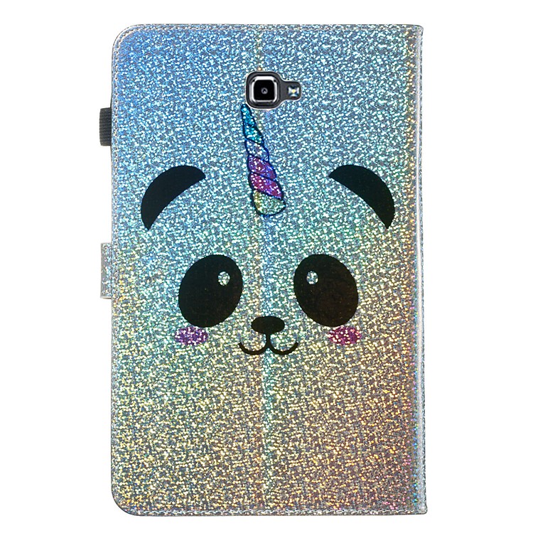 Cáscara De La Cartera De Cuero De Lentejuelas Glitter Impresión Patrón Para Samsung Galaxy Tab A 10.1 (2016) T580 T585 - Panda-3