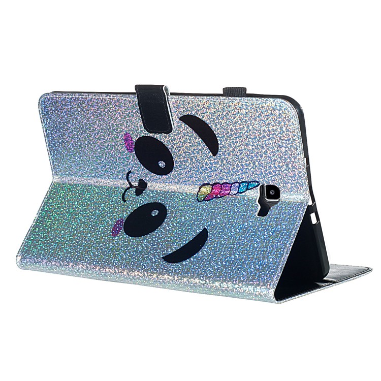 Cáscara De La Cartera De Cuero De Lentejuelas Glitter Impresión Patrón Para Samsung Galaxy Tab A 10.1 (2016) T580 T585 - Panda-4