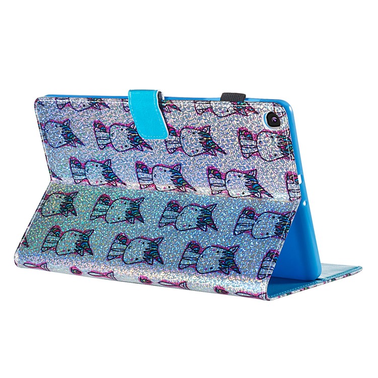 Pattern Printing Glitter Sequins Leather Wallet Casing for Samsung Galaxy Tab A 10.1 (2019) T510/T515 - Unicorns-4