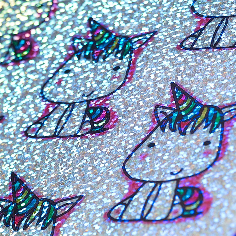 Pattern Printing Glitter Sequins Leather Wallet Casing for Samsung Galaxy Tab A 10.1 (2019) T510/T515 - Unicorns-7