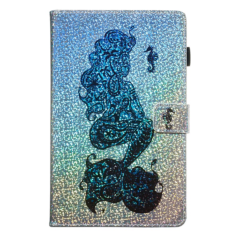 Stampa Del Modello Paillettes Glitter Portafoglio In Pelle Per Samsung Galaxy Tab A 10.1 (2019) T510 / T515 - Sirena-2
