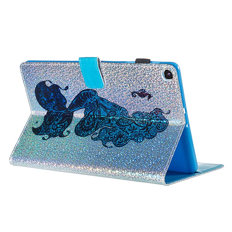 Stampa Del Modello Paillettes Glitter Portafoglio In Pelle Per Samsung Galaxy Tab A 10.1 (2019) T510 / T515 - Sirena-4