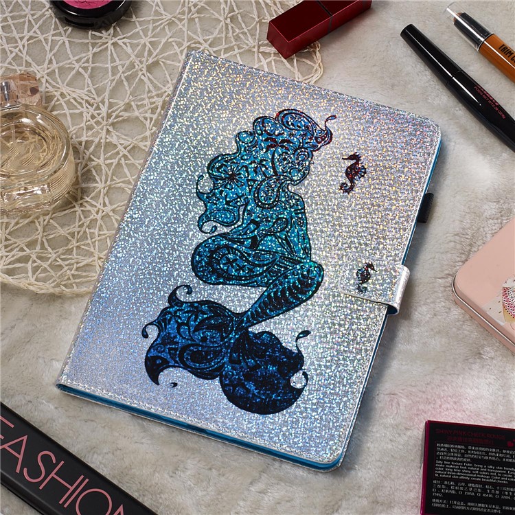 Stampa Del Modello Paillettes Glitter Portafoglio In Pelle Per Samsung Galaxy Tab A 10.1 (2019) T510 / T515 - Sirena-8