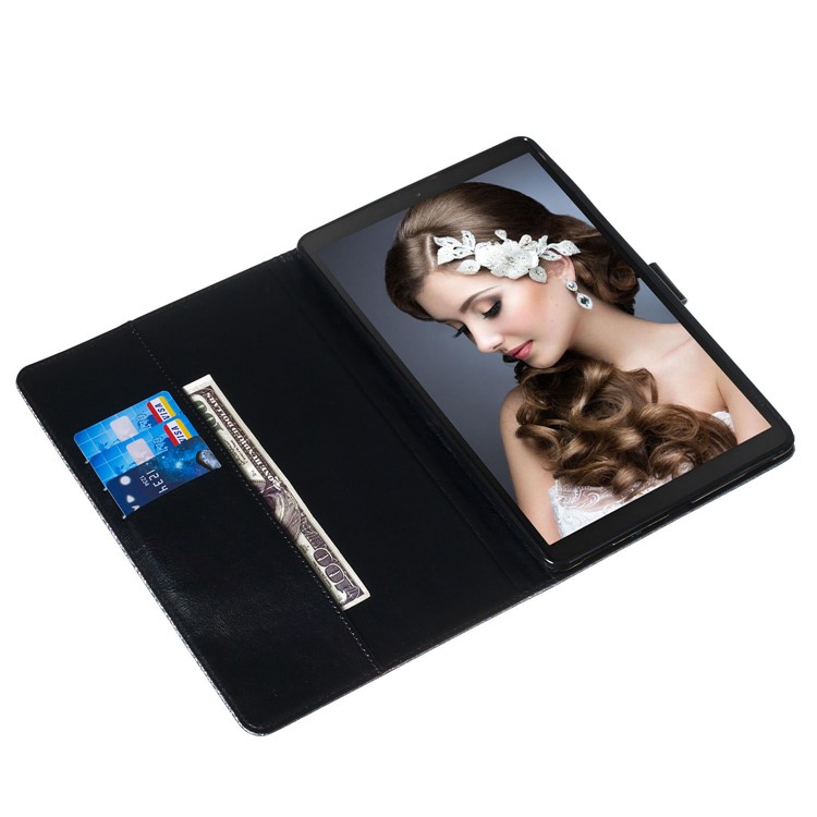 Pattern Printing Glitter Sequins Leather Wallet Casing for Samsung Galaxy Tab A 10.1 (2019) T510/T515 - Panda-6